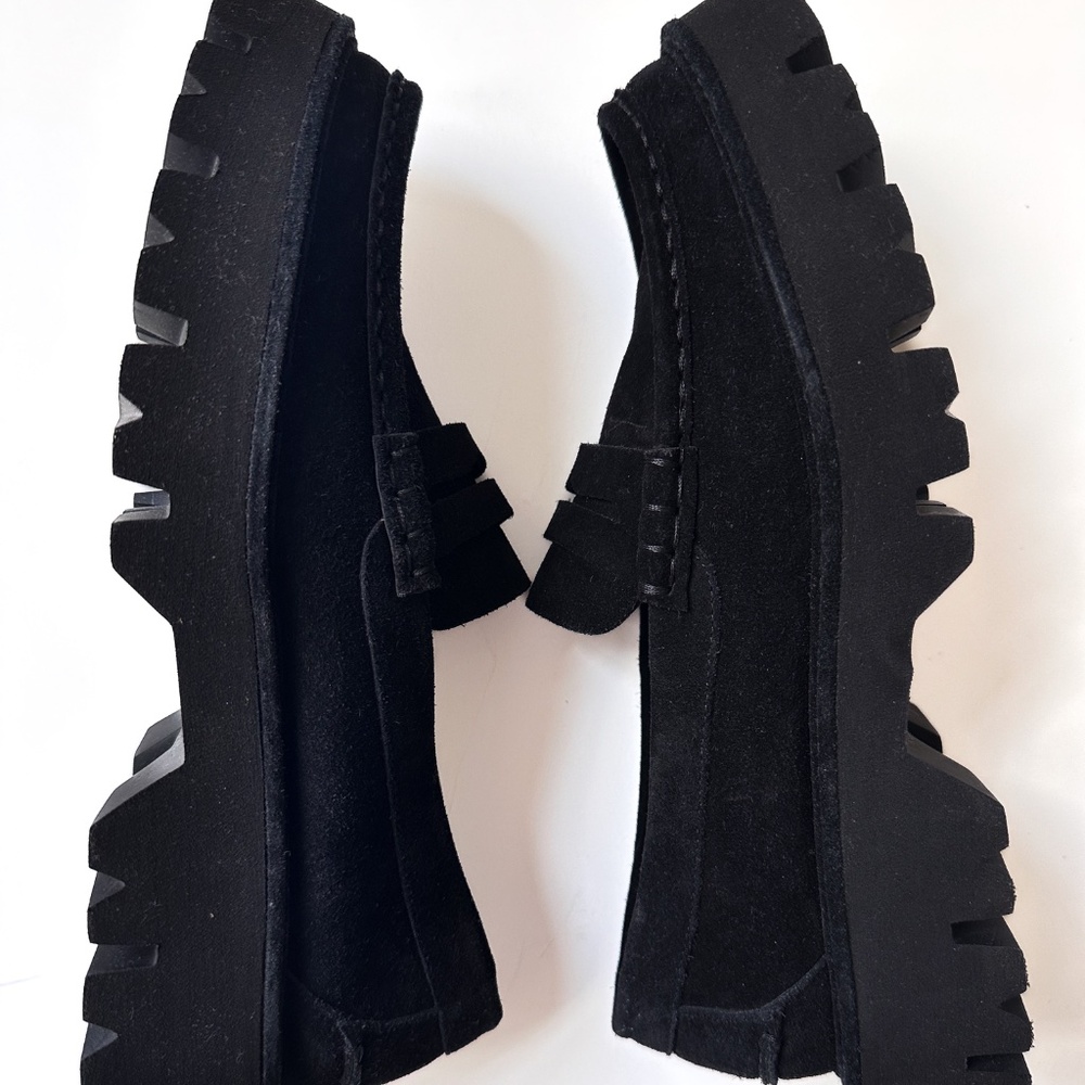 Pedro Garcia Sebas Lug Penny Loafer CHUNKY LUGS BLACK SUEDE EUR size 40